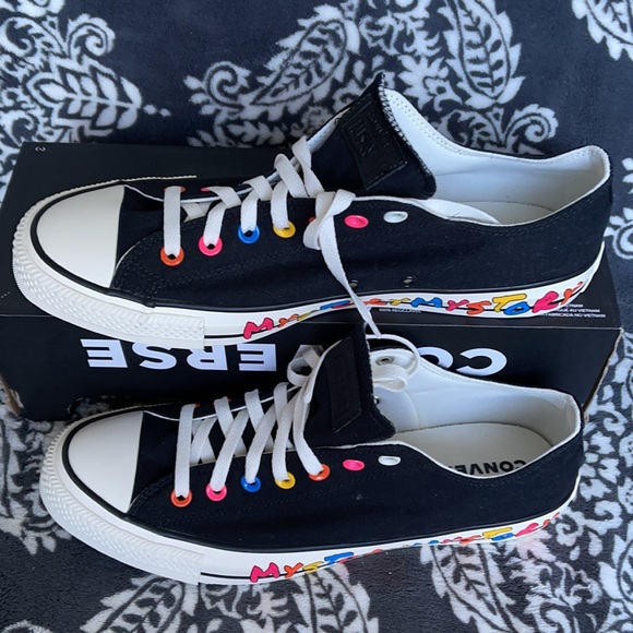 Converse Chuck Taylor All Star OX Black/Hyper Pink/Egret MEN`S - Picture 2 of 16